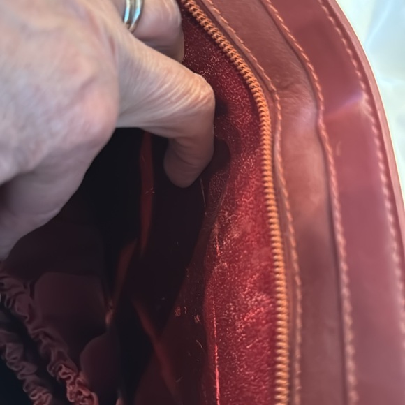 CARTIER Leather Bordeaux Clutch with Outer pocket. 10”x8x2” - Picture 11 of 14